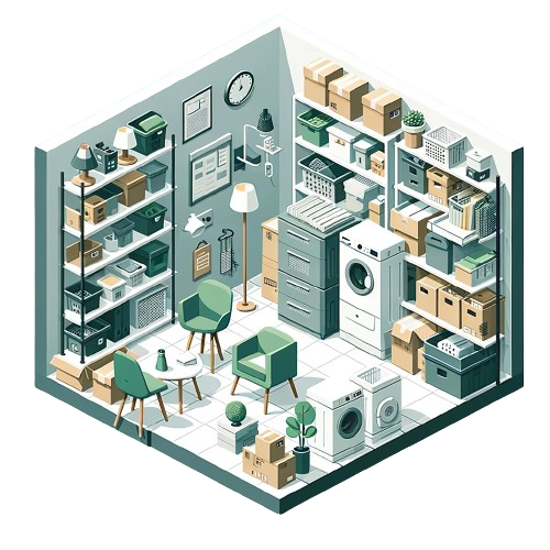 Un dibujo sobre los trasteros 4m² hasta 8m² que utiliza Cabetodo